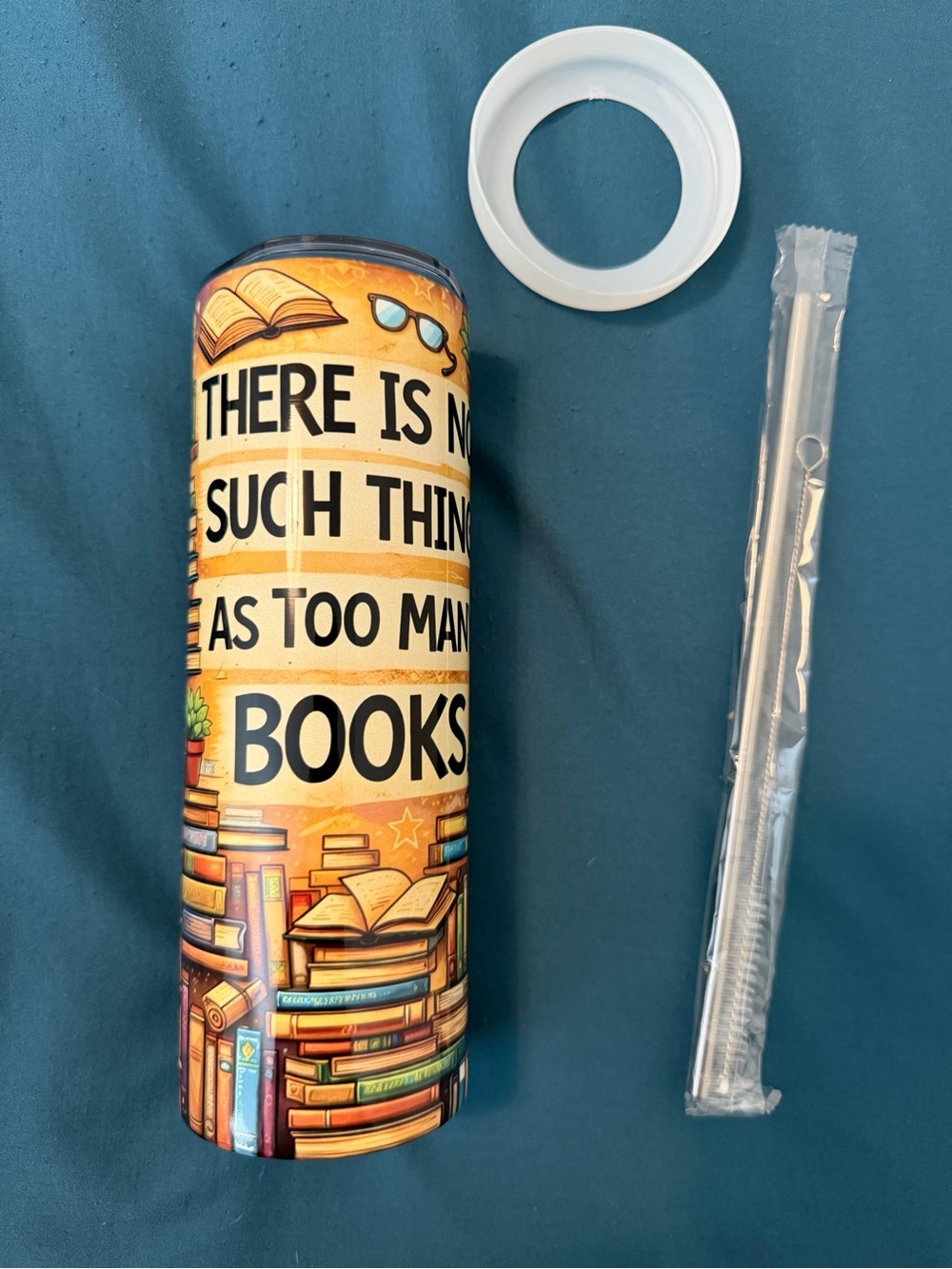 NEW! Insulated Book Lover Tumbler - Yellow Orange Design